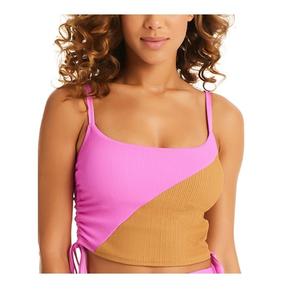 Sanctuary Tankini Top Pink Two-Toned Polyester, US Medium - Picture 1 of 4